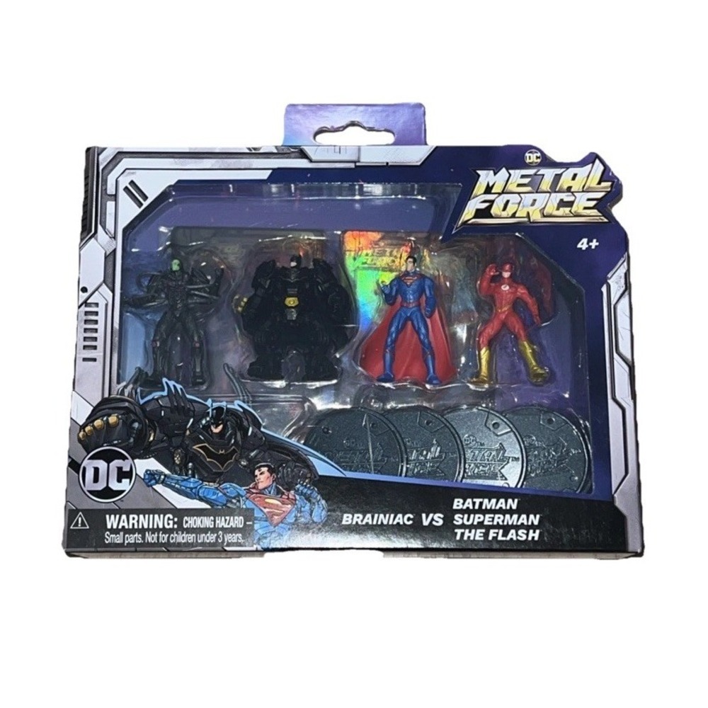 DC Comics Metal Force Team up Brainiac Vs Batman Superman The Flash Set 4